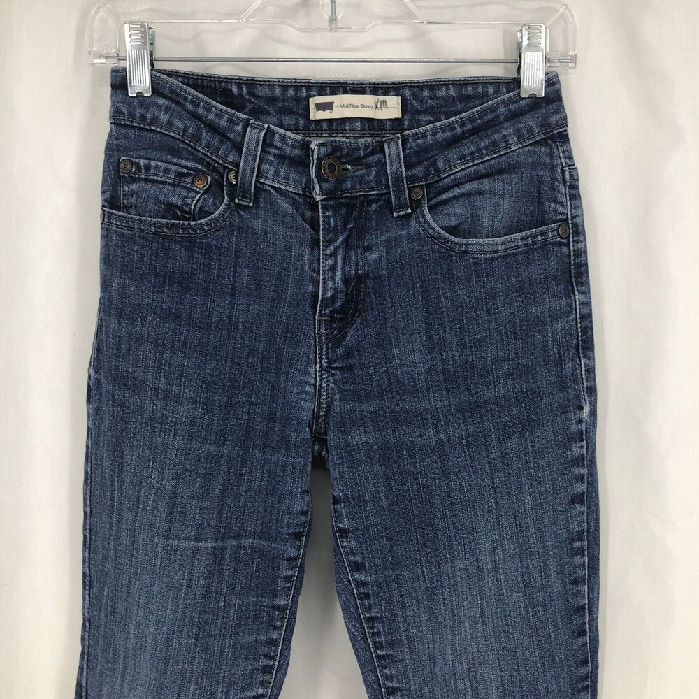 Levi's Mid Rise Skinny Jeans Medium Wash Denim Sz 4 (26x27)